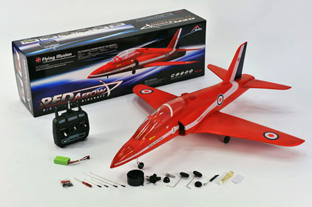 RC Radiostyrt Demo - Flygplan - Red Arrow BL - 4ch - Borstlöst paket