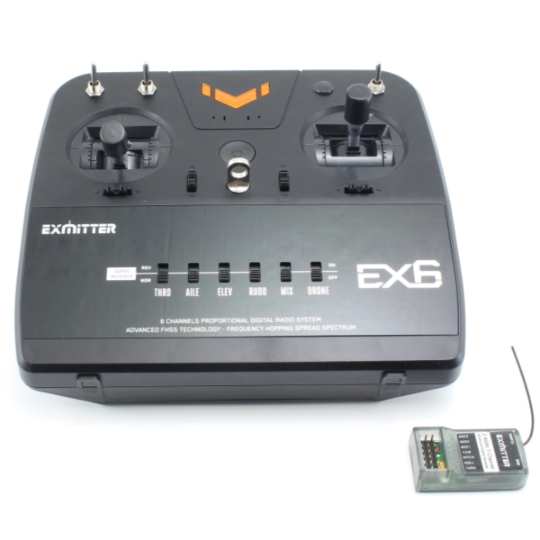 Sändarpaket - EX 6 + Mottagare - 6CH - Vol - FM 2,4Ghz