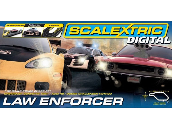 Scalextric bilbana - Digital Law Enforcer - 1:32 - Inkl. 3 Bilar