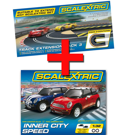 Bild p� Scalextric - InnerCity + Extension pack 3 - 1:32