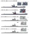 Byggmodell ubåt - DKM U-Boot Type VIIC:IXC, U-Boot-Asse, 4 Models incl. - 1:700