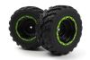 Smyter MT Wheels/Tires Assy (Black/Green/2pcs)