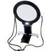 Dual purpose neck and desk magnifier with LED light