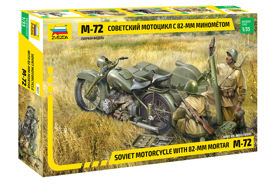 Byggmodell motorcykel - Soviet Motorcycle M-72 - 1:35 - Zvezda