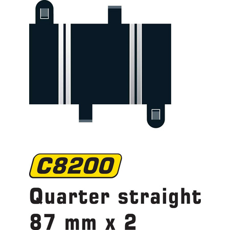 RC Radiostyrt Scalextric Quarter Straight 87mm (2pcs) - 1:32