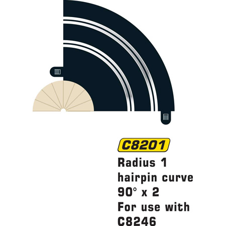RC Radiostyrt Scalextric Rad 1 Hairpin Curve 90 (2st) - 1:32