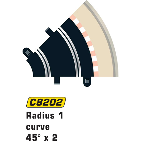 RC Radiostyrt Scalextric Rad 1 Inner Curve 45 (2st) - 1:32
