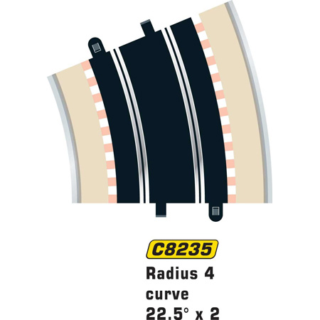RC Radiostyrt Scalextric Rad 4 Outer Curve 22.5 (2st) - 1:32