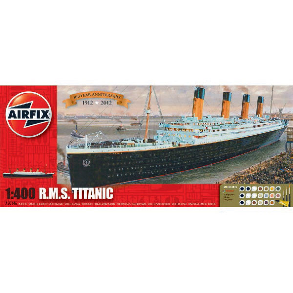 RC Radiostyrt Modellbåt - Titanic - Jubileumsset - Airfix - 1:400 - Inkl. färg mm