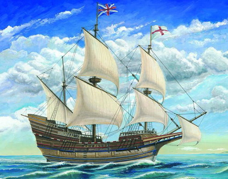 RC Radiostyrt Byggsats Segelbåt - Mayflower - 1:60 - Trumpeter