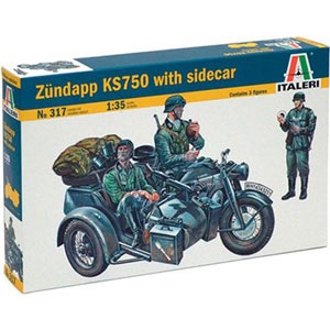 Byggmodell stridsfordon - ZUNDAPP KS 750 WITH SIDECAR - 1:35