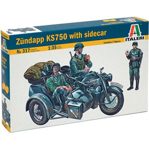 Thumbnail 734 f�r Byggmodell stridsfordon - ZUNDAPP KS 750 WITH SIDECAR - 1:35