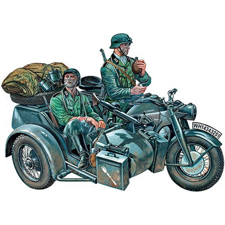 Bild p� Byggmodell stridsfordon - ZUNDAPP KS 750 WITH SIDECAR - 1:35
