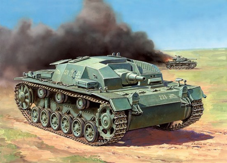 RC Radiostyrt Byggsats Stridsvagn - Sturmgeschütz III ausf.b - snap - 1:100 - Zvezda