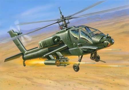 RC Radiostyrt Modell helikopter - AH-64 Apache USAttack helicopter - 1:144 - Zvezda