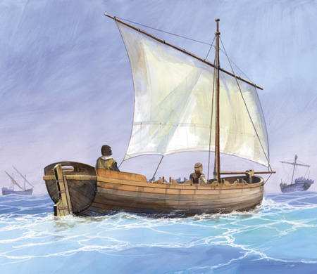RC Radiostyrt Byggsats Segelbåt - Medieval life boat - 1:72 - Zvezda