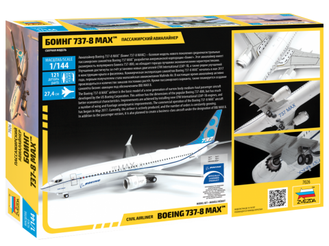 Byggmodell flygplan - Boeing 737-8 Max - 1:144 - Zvezda